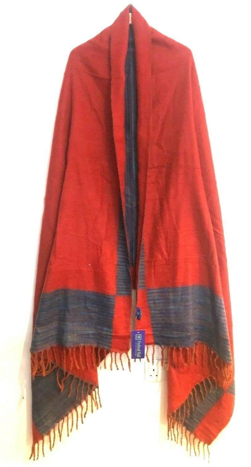 Festival Stall LTD Boho festival Clothing Boho blanket scarf xl hippy shawl poncho pashmina festival fleece reversible