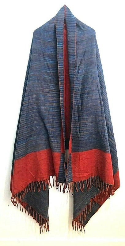 Festival Stall LTD Boho festival Clothing Boho blanket scarf xl hippy shawl poncho pashmina festival fleece reversible