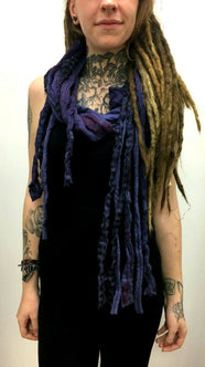 Festival Stall LTD Boho festival Clothing Boho hippy emo goth festival DREADLOCK PURPLE scarf wrap pashmina shawl gift