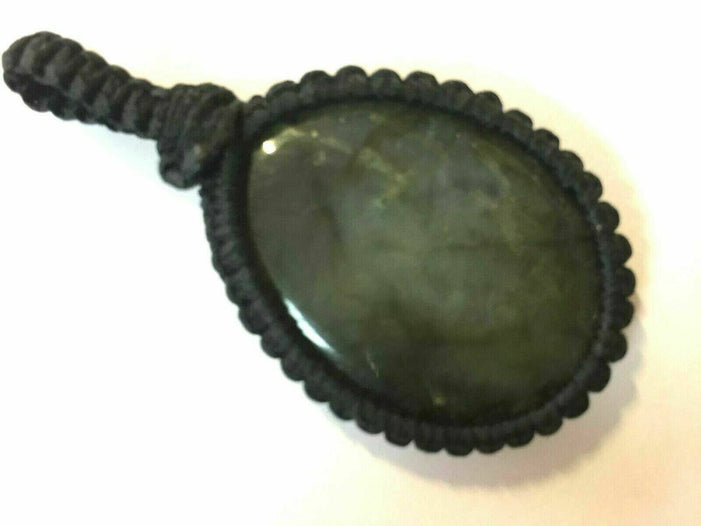 Festival Stall LTD Boho festival Clothing Boho hippy festival emo goth macrame gemstone moss agate pendant handmade 25