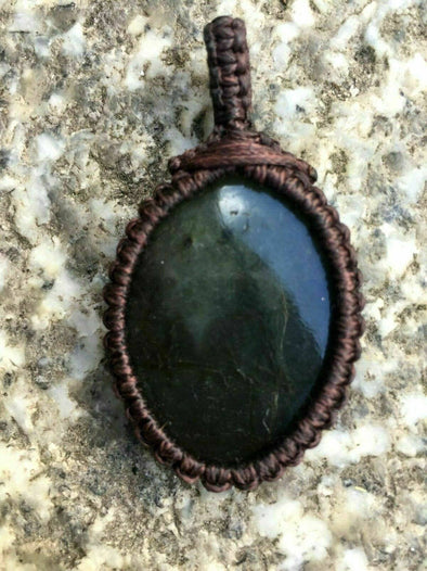 Festival Stall LTD Boho festival Clothing Boho hippy festival emo goth macrame gemstone moss agate pendant handmade 7