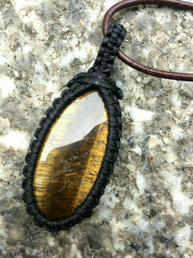 Festival Stall LTD Boho festival Clothing Boho hippy festival goth macrame gemstone tiger eye pendant gemini birthstone 15