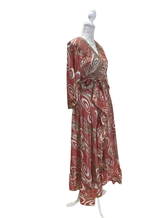 Festival Stall LTD Boho festival Clothing Boho hippy festival long maxi sari-silk pretty summer wrap dress uk 8 10 12 14