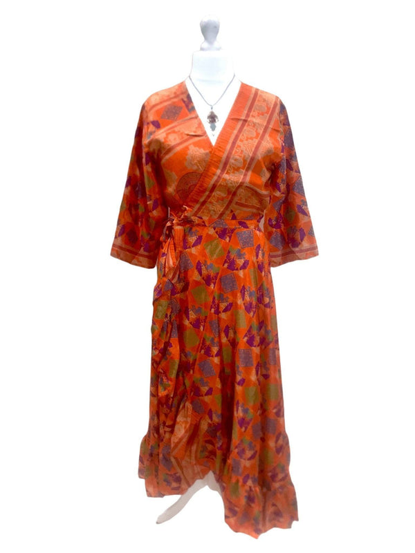 Festival Stall LTD Boho festival Clothing Boho hippy Festival Long maxi Sari-Silk pretty summer Wrap Dress UK 8 10 12 14