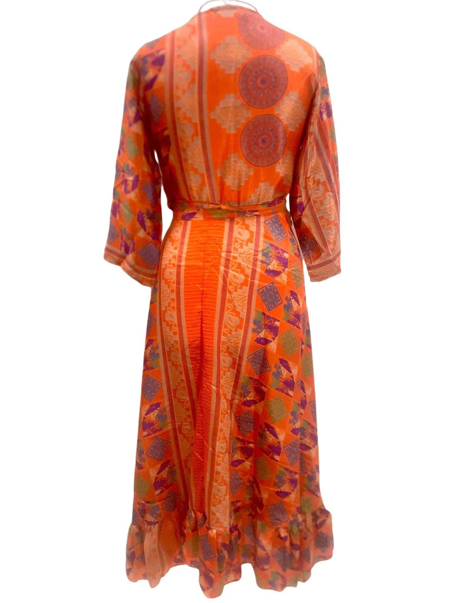 Festival Stall LTD Boho festival Clothing Boho hippy Festival Long maxi Sari-Silk pretty summer Wrap Dress UK 8 10 12 14