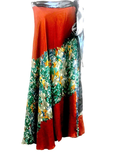 Festival Stall LTD Boho festival Clothing Boho hippy Festival outfit Sari Silk, long retro, Wrap Skirt UK 8 10 12 14 16 18