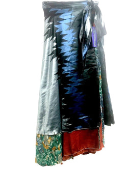 Festival Stall LTD Boho festival Clothing Boho hippy Festival outfit Sari Silk, long retro, Wrap Skirt UK 8 10 12 14 16 18