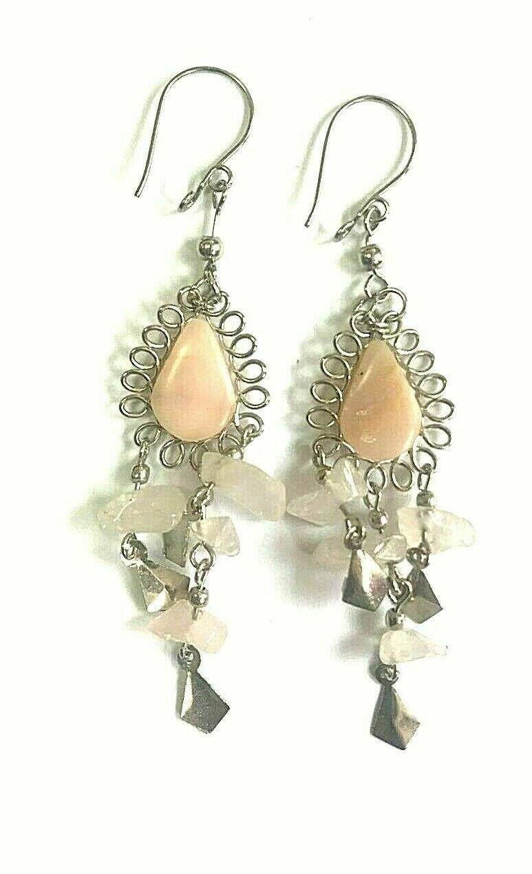 Festival Stall LTD Boho festival Clothing Boho hippy festival peruvian alpaca silver pink gemstone earrings new 6