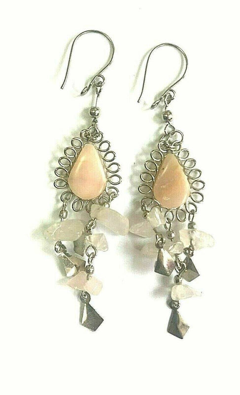 Festival Stall LTD Boho festival Clothing Boho hippy festival peruvian alpaca silver pink gemstone earrings new 6