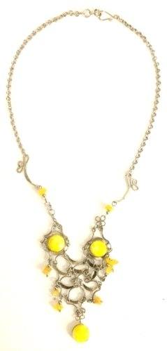 Festival Stall LTD Boho festival Clothing Boho hippy festival peruvian alpaca silver yellow glass statement necklace 8