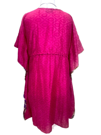 Festival Stall LTD Boho festival Clothing Boho hippy, festival Sari Silk Long Tunic, Kaftan Top Cover up dress UK 8 - 18