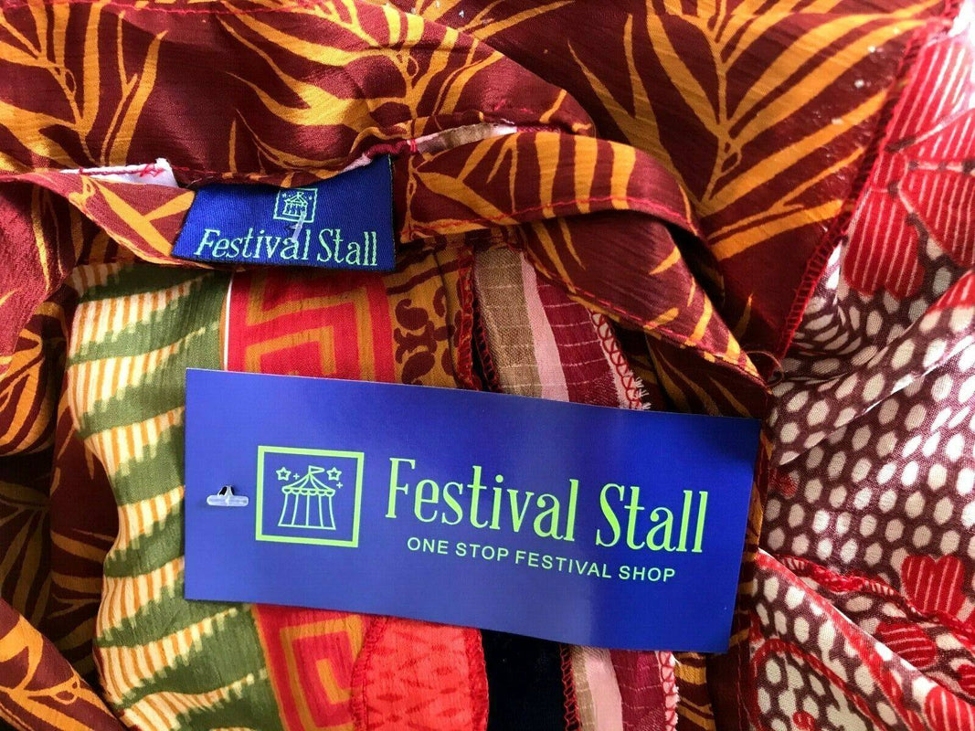 Festival Stall LTD Boho festival Clothing Boho hippy Festival Sari Silk Skirt Wrap maxi long retro UK 8 10 12 14 16 18 #80