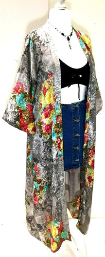 Festival Stall LTD Boho festival Clothing Boho Hippy Festival, Silk Beach Summer Cover Up Kimono robe dress UK 10 12 14 16