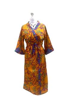 Festival Stall LTD Boho festival Clothing Boho hippy festival, silk beach summer cover up kimono robe dress uk 10 12 14 16