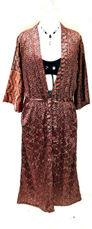 Festival Stall LTD Boho festival Clothing Boho Hippy Festival, Silk Beach Summer Cover Up Kimono robe dress UK 10 12 14 16