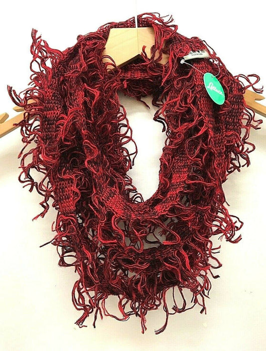 Festival Stall LTD Boho festival Clothing Boho hippy goth emo funky shaggy red knit scarf wrap pashmina present gift