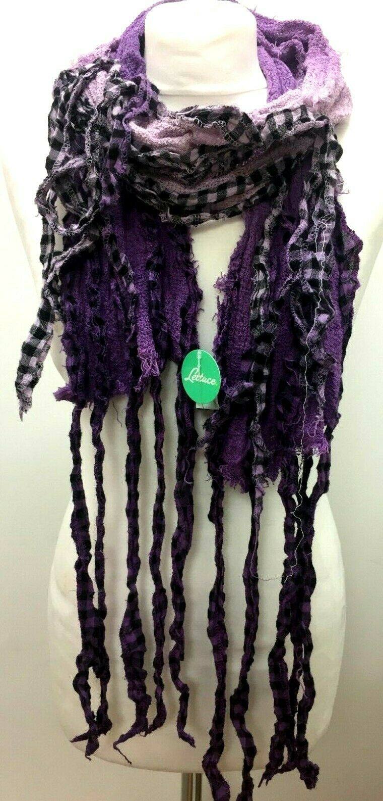 Festival Stall LTD Boho festival Clothing Boho hippy goth emo PURPLE dip dye festival LETTUCE scarf wrap pashmina gift