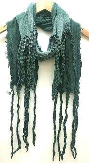 Festival Stall LTD Boho festival Clothing Boho hippy goth emo SEA GREEN dip dye long festival LETTUCE OF LONDON scarf gift