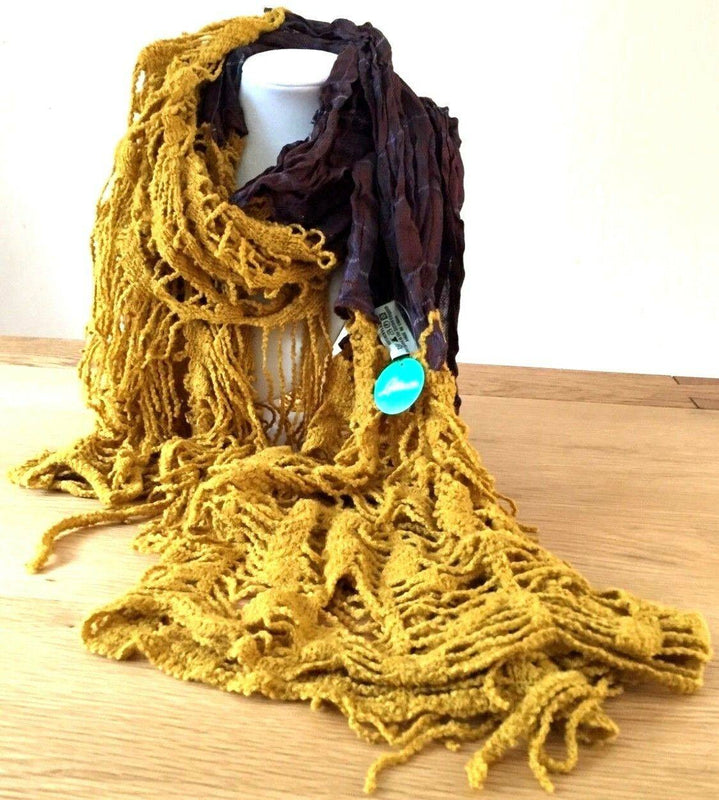 Festival Stall LTD Boho festival Clothing Boho hippy goth MUSTARD tartan LETTUCE OF LONDON scarf wrap pashmina shawl gift