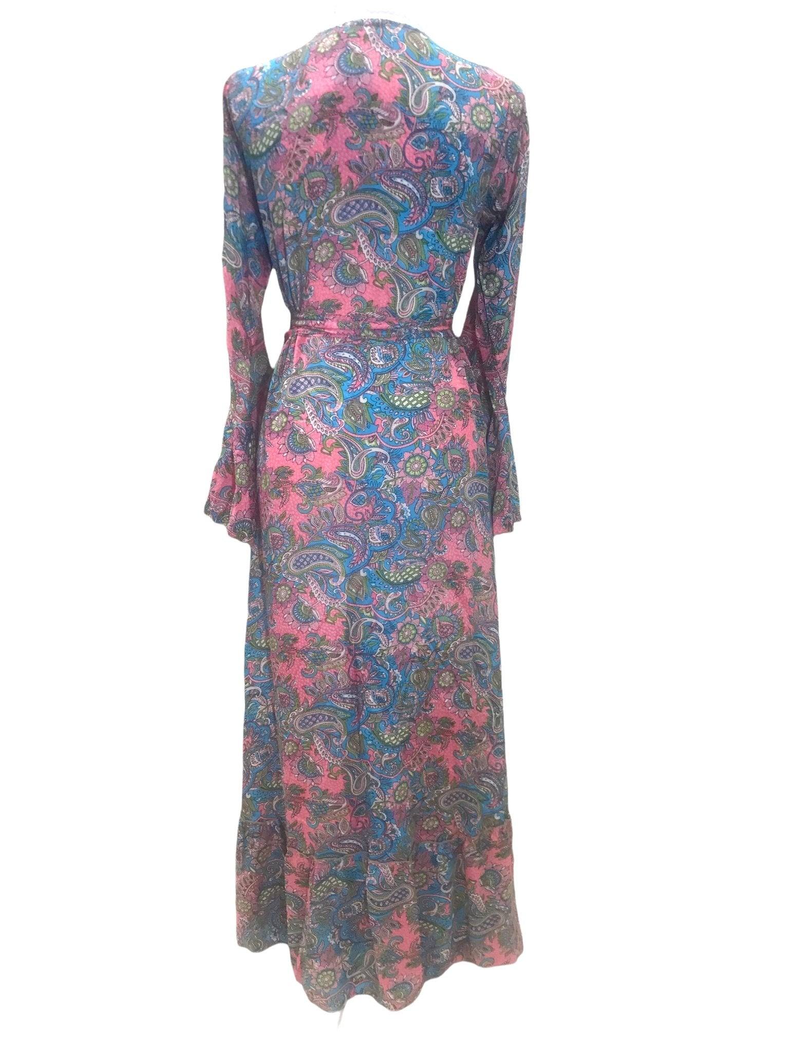 Festival Stall LTD Boho festival Clothing Boho hippy silk long maxi, summer beach festival, party wrap dress uk 8 10 12 14