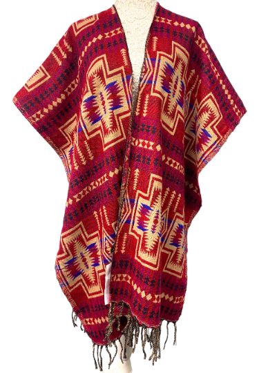 Wool blanket shawl throw cape wrap poncho nepalese yoga festival hippie boho
