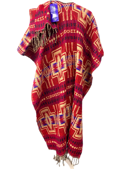 Wool blanket shawl throw cape wrap poncho nepalese yoga festival hippie boho