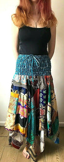 Festival Stall LTD Boho festival Clothing Festival boho hippie pixie gypsy patchwork long skirt summer sun dress one size