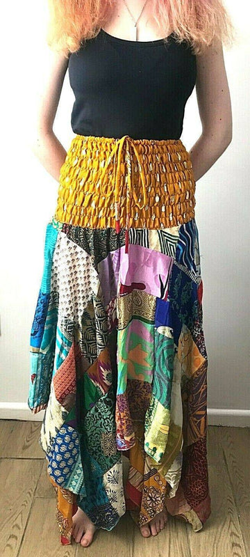 Festival Stall LTD Boho festival Clothing Festival Boho Hippie pixie gypsy Patchwork long Skirt summer sun dress ONE SIZE