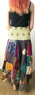 Festival Stall LTD Boho festival Clothing Festival boho hippie pixie gypsy patchwork long skirt summer sun dress one size