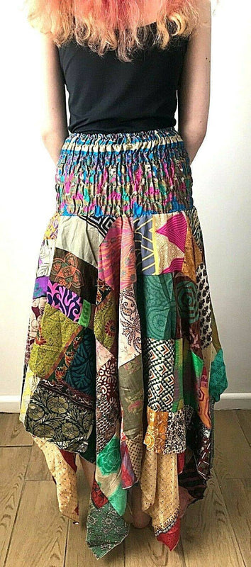 Festival Stall LTD Boho festival Clothing Festival Boho Hippie pixie gypsy Patchwork long Skirt summer sun dress ONE SIZE