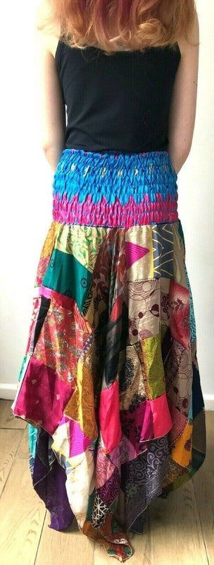 Festival Stall LTD Boho festival Clothing Festival boho hippie pixie gypsy patchwork long skirt summer sun dress one size