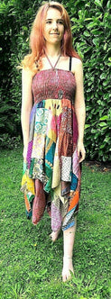 Festival Stall LTD Boho festival Clothing Festival boho hippie pixie gypsy patchwork long skirt summer sun dress one size