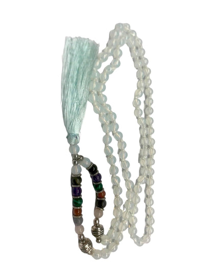 Festival Stall LTD Boho festival Clothing Genuine Opalite Gemstone chakra long bead necklace