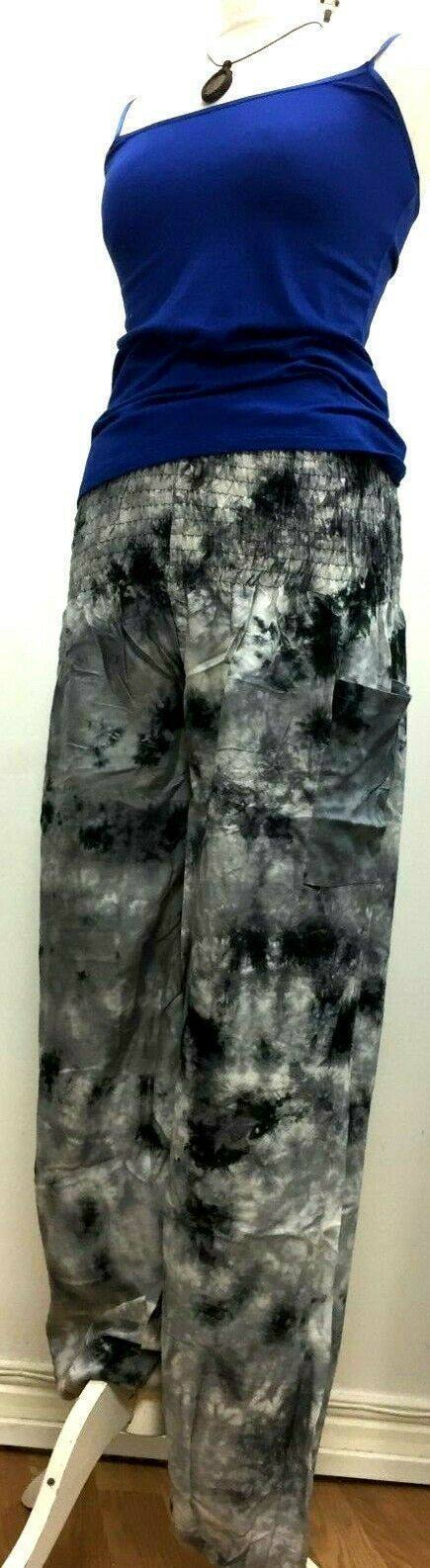 Festival Stall LTD Boho festival Clothing Harem Hippie Pants Tie Dye Grey Yoga Festival Loose Boho Festival Gypsy Aladdin