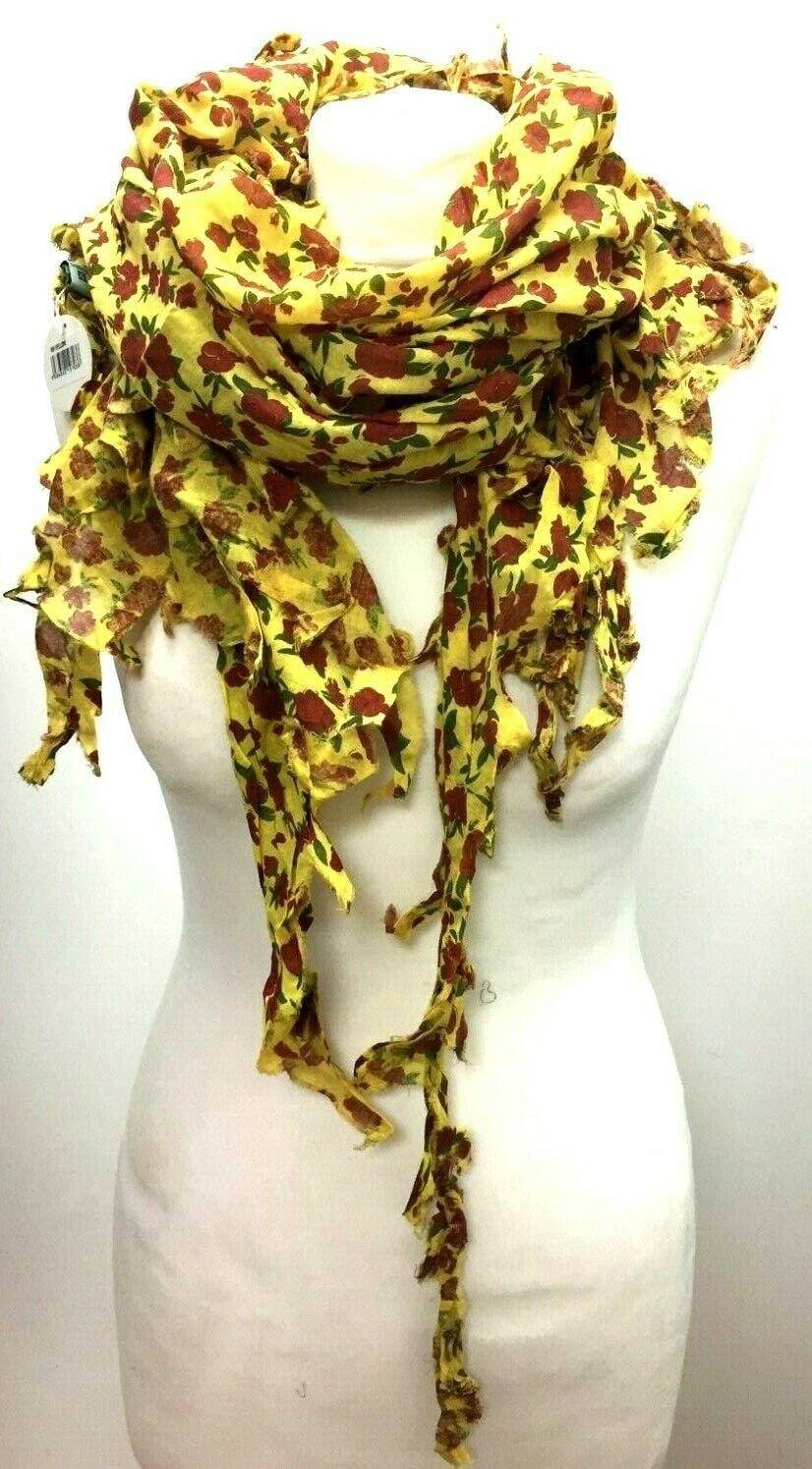 Festival Stall LTD Boho festival Clothing Hippy boho, festival, ethnic, pixie fairy, emo, yellow amber, raw edge, quirky, scarf, wrap, pashmina