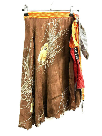 Festival Stall LTD Boho festival Clothing SARI SILK short reversible sexy wrap Skirt Pixie Boho Hippy Festival UK 8-18 #73