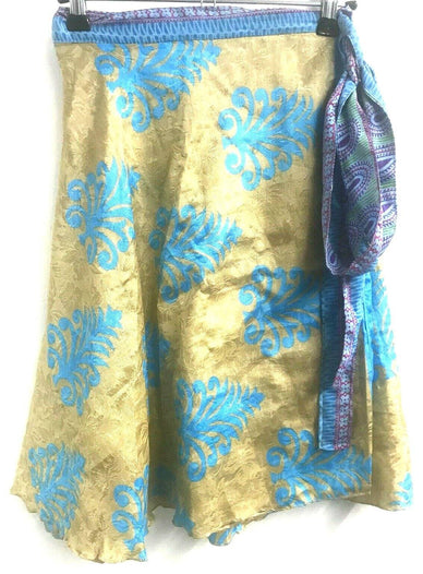 Festival Stall LTD Boho festival Clothing SARI SILK short reversible sexy wrap Skirt Pixie Boho Hippy Festival UK 8-18