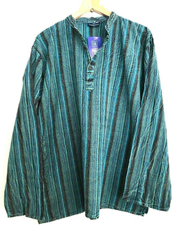 Festival Stall LTD Boho festival Clothing Stripy Grandad Hippy Boho Surfer Festival Casual Shirt Top Tunic M L XL Gift