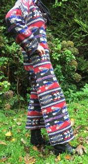 Festival Stall LTD Boho festival Clothing Tunic Dress, Boho hippy style, festival outfit, long, Red, Blue & White, warm kurta, casual, kurti, top M, L, XL